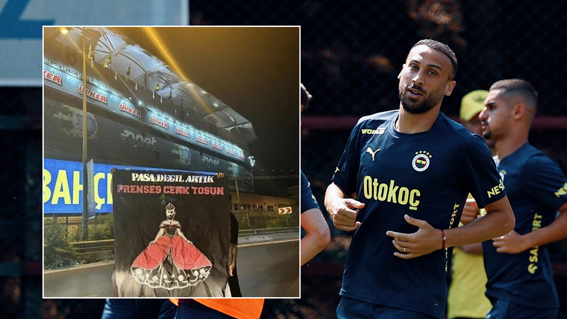 Beşiktaş taraftarından Cenk Tosun'a pankartlı tepki: Paşa değil artık prenses!