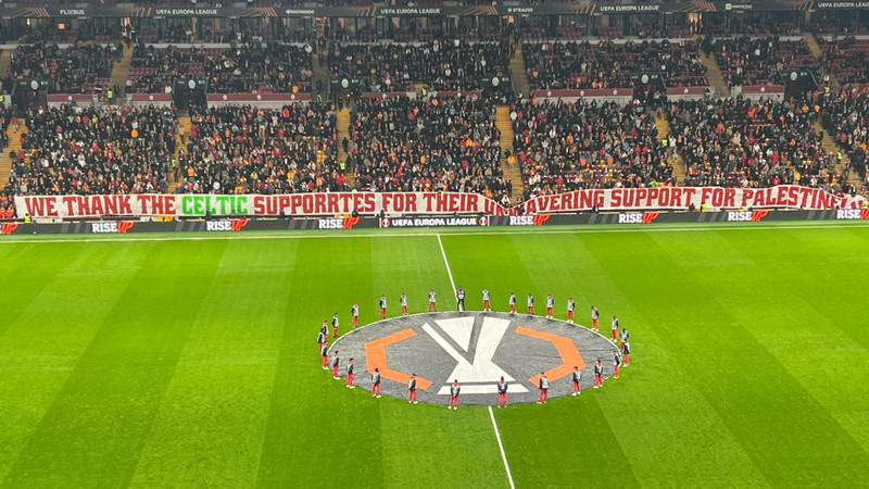 Galatasaray'dan Filistin'e destek! Celtic'e teşekkür