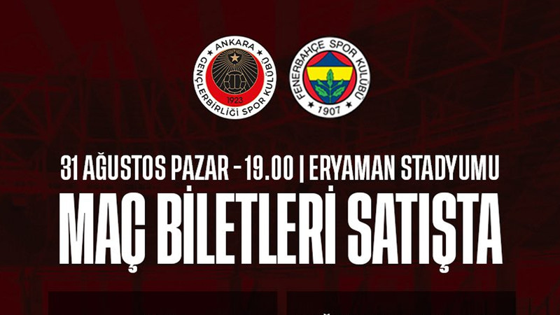 Gençlerbirliği - Fenerbahçe maçının en ucuz bileti 3 bin TL