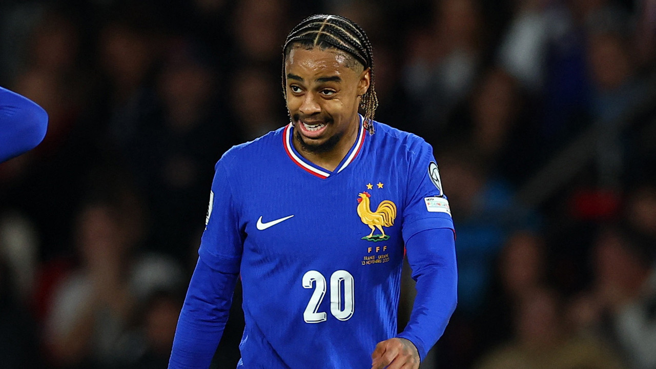 Bradley Barcola Fransa Milli Takımı formasıyla.